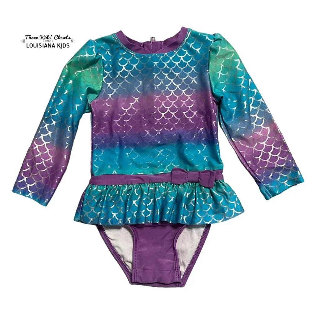 Cat & Jack 2T Mermaid Rashguard Swim Bathing Suit